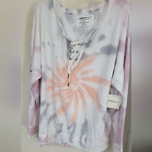 The Sweater Project Tie-dye Lace Up Sweater